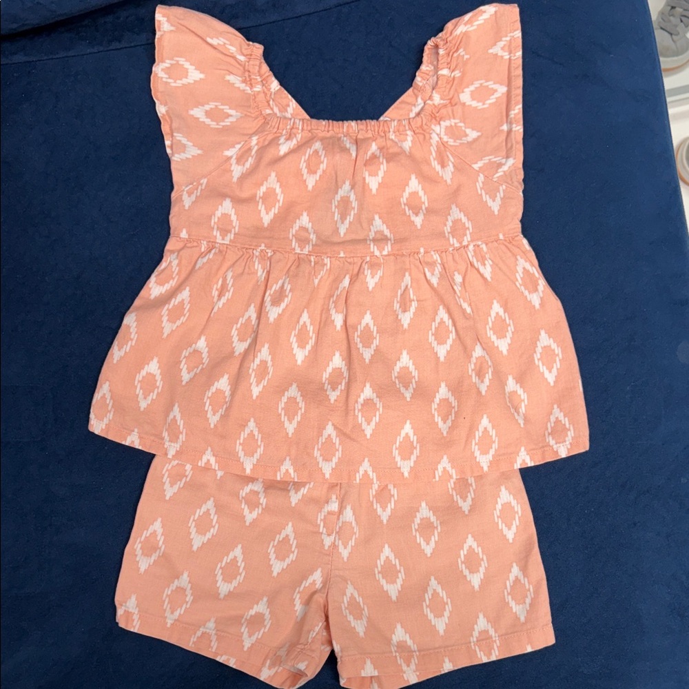 Carter's Peach and White Kids Matching Set
